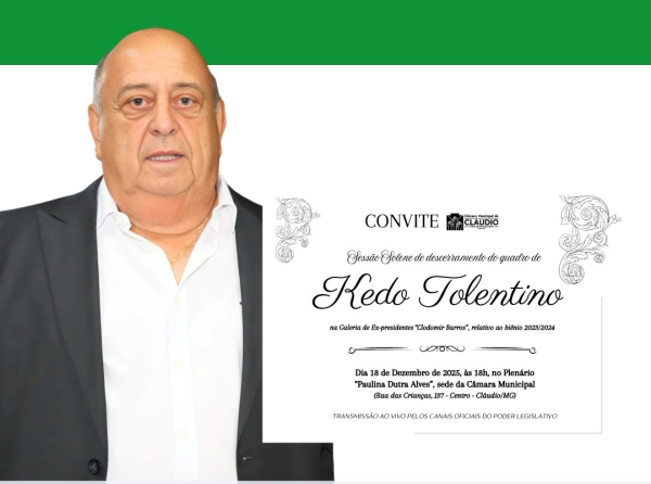 Galeria dos Ex-presidentes: Vereador Kedo Tolentino terá quadro imortalizado na galeria ‘Clodomir Barros’ por ter sido presidente no biênio 2023/2024