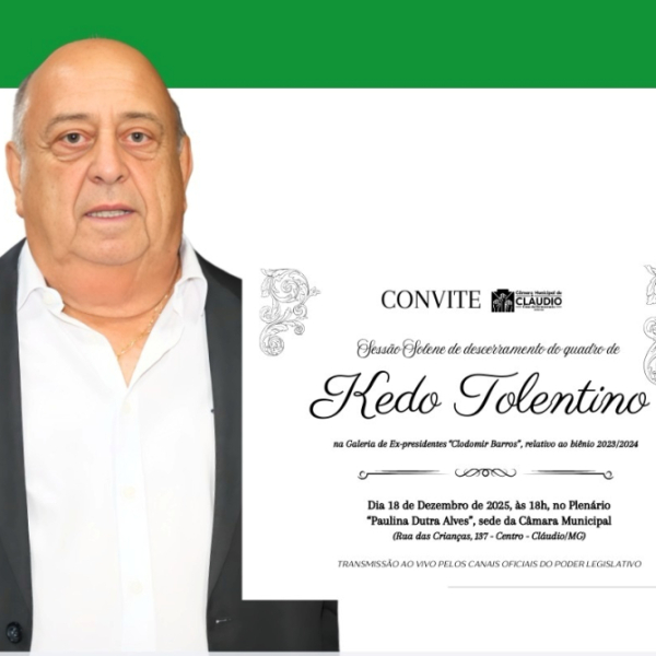 Galeria dos Ex-presidentes: Vereador Kedo Tolentino terá quadro imortalizado na galeria ‘Clodomir Barros’ por ter sido presidente no biênio 2023/2024